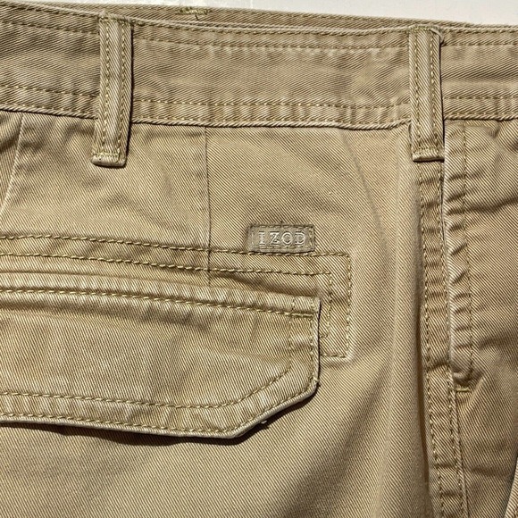 IZOD Men’s 38 Brown Khaki Cotton Cargo Shorts - Picture 4 of 6